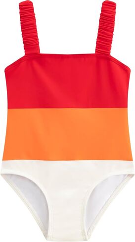 LIZENS Girls One Piece Swimwear Color Block 2-12Years Beach Bathing Swimsuit for Kids in Saudi Arabia