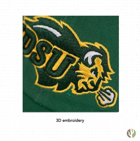 Desert Cactus North Dakota State University Baseball Hat Bison NDSU Brimmed Embroirderd Cap Adjustable Cloth Strap Adult (Style B) Yellow in Saudi Arabia