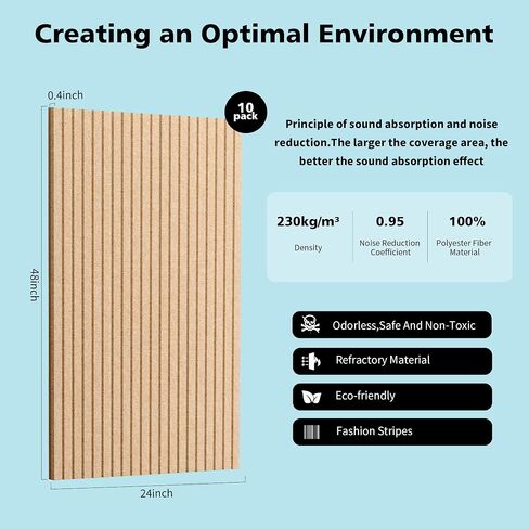Acoustic Panels,10 Pack Sound Panels Noise Reducing for Walls,48"x24"x0.4" Soundproof Wall Panels,High-Density Acoustic Wall Panels,Decorative Wall Sound Absorbing Panel,Silver Gray in Saudi Arabia