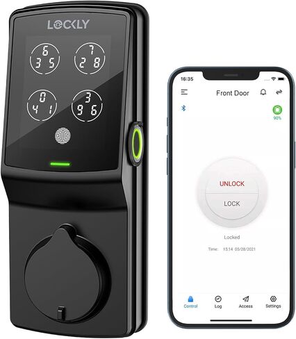 Lockly Secure Plus Smart Deadbolt Bluetooth Digital Door Lock, Fingerprint Scanner, Touchscreen Keypad, App Control, Auto Lock, Keyless Entry Door Lock in Saudi Arabia