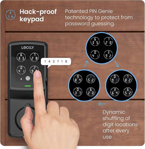 Lockly Secure Plus Smart Deadbolt Bluetooth Digital Door Lock, Fingerprint Scanner, Touchscreen Keypad, App Control, Auto Lock, Keyless Entry Door Lock in Saudi Arabia