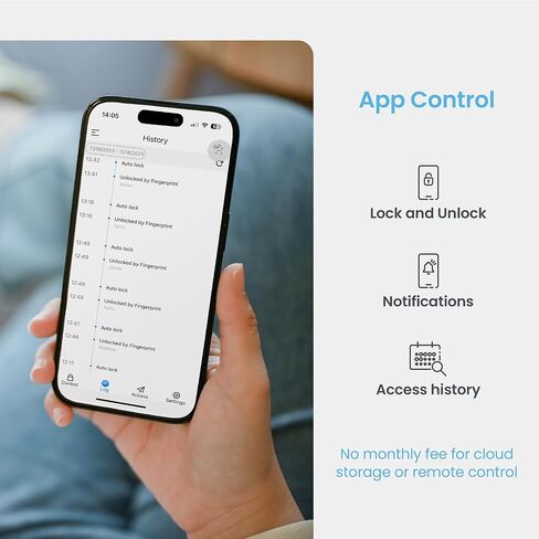Lockly Secure Plus Smart Deadbolt Bluetooth Digital Door Lock, Fingerprint Scanner, Touchscreen Keypad, App Control, Auto Lock, Keyless Entry Door Lock in Saudi Arabia