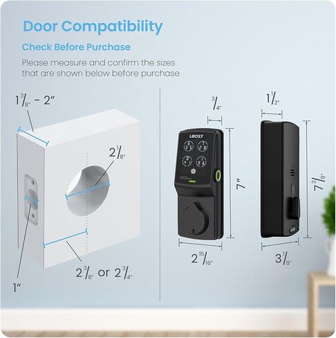 Lockly Secure Plus Smart Deadbolt Bluetooth Digital Door Lock, Fingerprint Scanner, Touchscreen Keypad, App Control, Auto Lock, Keyless Entry Door Lock in Saudi Arabia