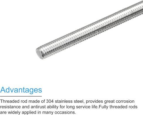 M5 x 80mm متعدد الأغراض 304 الفولاذ المقاوم للصدأ قضيب ملولب بالكامل لليد اليمنى، 5 قطع in Kuwait