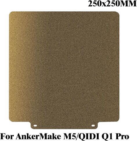 لوحة بناء PEI مزدوجة الجوانب لطابعة Ankermake M5/QIDI Q1 Pro ثلاثية الأبعاد، 250 × 250 مم PEI لوح فولاذي زنبركي مرن للطباعة على سطح قابل للإزالة منصة طابعة ثلاثية الأبعاد. in Kuwait