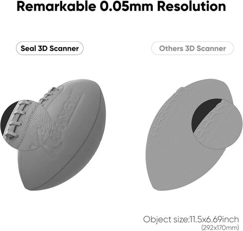 3D Scanner for 3D Printing with 0.01mm Accuracy, 24-bit Color Camera, 10FPS Scanning Speed, Anti-Shake Scan 3D Model Scanner for Android/iOS/Win10/MacOS, Seal Premium in Saudi Arabia
