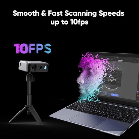 3D Scanner for 3D Printing with 0.01mm Accuracy, 24-bit Color Camera, 10FPS Scanning Speed, Anti-Shake Scan 3D Model Scanner for Android/iOS/Win10/MacOS, Seal Premium in Saudi Arabia