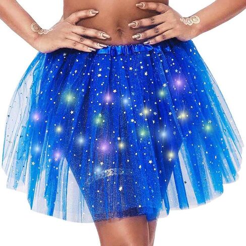 DRESBE Women's LED Skirt Light Up Tutus Glow Tulle Dance Skirts Party Rave Festival Halloween Clothes in Kuwait
