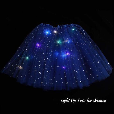 DRESBE Women's LED Skirt Light Up Tutus Glow Tulle Dance Skirts Party Rave Festival Halloween Clothes in Kuwait