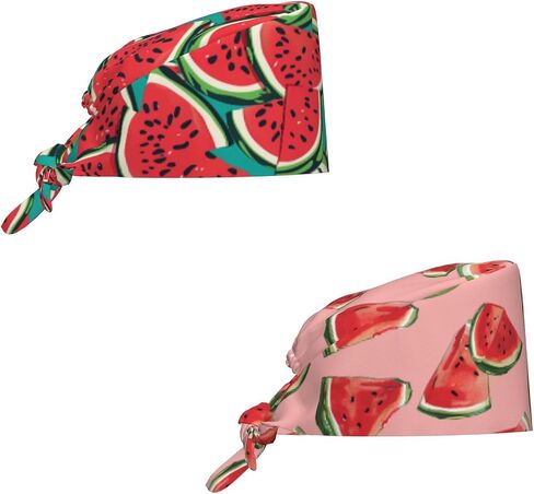 2 Pcs Working Cap with Sweatband Adjustable Working Hats Surgical Cap Nurse Hats Printed Bouffant Cap for Women Men in Saudi Arabia