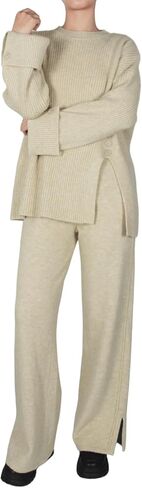 Women's Casual Outfits Crew Neck Sweatsuit Women's Button 2 Piece Outfit Tracksuits in Saudi Arabia