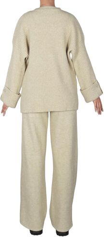 Women's Casual Outfits Crew Neck Sweatsuit Women's Button 2 Piece Outfit Tracksuits in Saudi Arabia