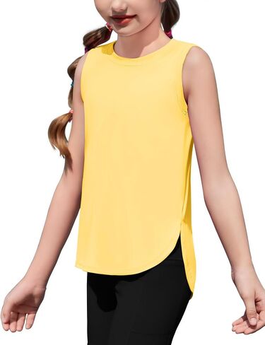 Zaclotre Girls Athletic Tank Tops Lightweight Stretchy Soft Basic Sleeveless Shirts for Kid Summer Clothes in Kuwait