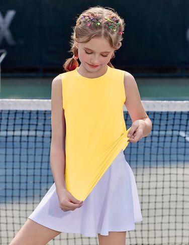 Zaclotre Girls Athletic Tank Tops Lightweight Stretchy Soft Basic Sleeveless Shirts for Kid Summer Clothes in Kuwait