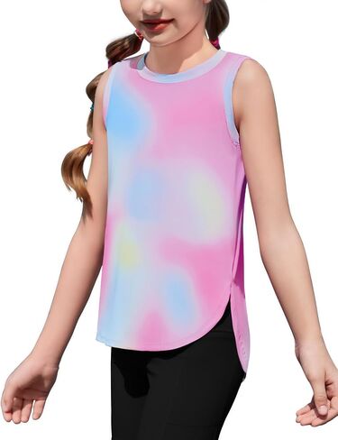Zaclotre Girls Athletic Tank Tops Lightweight Stretchy Soft Basic Sleeveless Shirts for Kid Summer Clothes in Kuwait