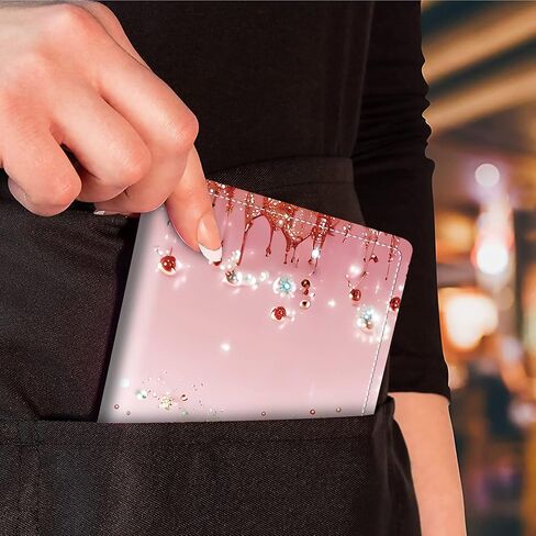 Upgrade Server Book Flower Design, JYCUHTCL 9 Inch Tall Server Books for Waitress with Money Zipper Pocket, Waitress Book Organizer Restaurant Guest Check Presenter in Kuwait