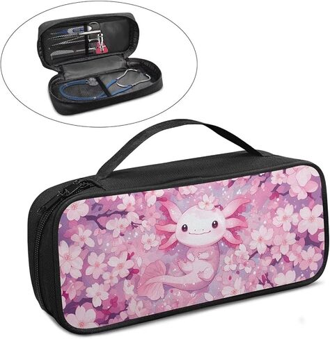 Cute Stethoscope Carrying Case,Cherry Blossoms Axolotl Stethoscope Bag for Nurse,Fits 3M Littmann Classic III,Cardiology IV Diagnostic,MDF Acoustica Stethoscopes and Other Nurse Accessories in Saudi Arabia