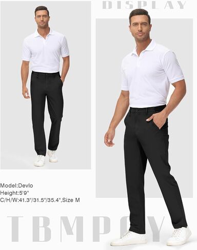 TBMPOY Mens Stretch Golf Pants Lightweight Quick Dry Casual Work Pant with 3 Pockets in Saudi Arabia