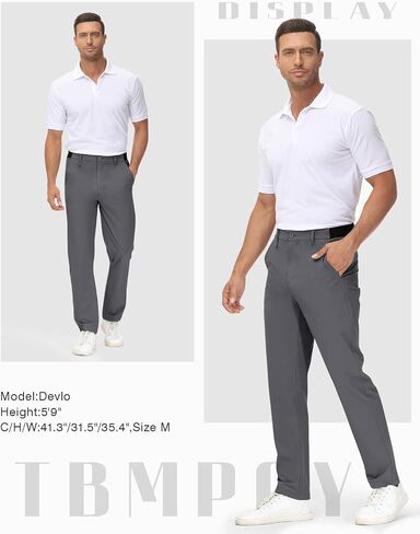 TBMPOY Mens Stretch Golf Pants Lightweight Quick Dry Casual Work Pant with 3 Pockets in Saudi Arabia