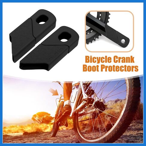 2 Set Silicone Bicycle Bike Cycling Crank Boot Protectors Mountain Bike Sleeve Crank Arm Cover Protection Black Auto Accessories in Saudi Arabia
