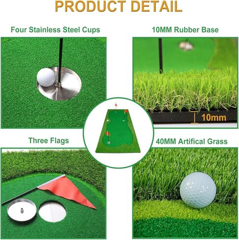 بساط Facy Golf Putting Green للاستخدام في الأماكن المغلقة/الخارجية - بساط تدريب جولف احترافي لوضع التدريب للاستخدام في المنزل والمكتب in Saudi Arabia