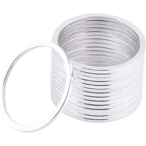 Headset Washer, Aluminium Alloy MRB Bike Flywheel Hub Spacer, Bottom Bracket Axle Washer Gasket (15pcs)(Silver)