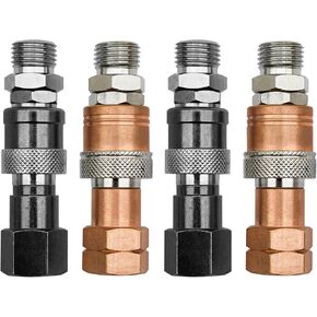 Upgraded Cutting Torch Quick Connect Fittings, Oxy Acetylene Quick Connects used for Hose to Torch, Fit for 9/16 B Fittings, make oxy-fuel setup more flexible. YBMTE