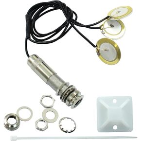 Piutouyar Piezo Pickups Transducer with 2 Pcs Accessories, 3 in 1 Microphone Contact Piezo Pickup for Electronic Acoustic Guitar Violin Ukulele Musical Instruments