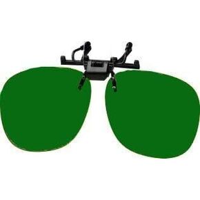 Lightweight Plastic Clip-On Flip-Up Spectacles - Shade #5 Green Welders Lens