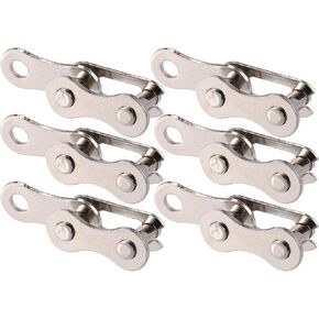 X AUTOHAUX 6 Pair Single Speed Silver Tone Chain Master Link Joint Clips Connectors Bicycle Missing Link Reusable Speed Chain for Bike MTB Repair Parts