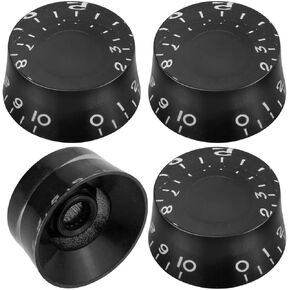 Black Guitar Knobs 4Pcs 24 Fine, USA(Imperial) LP Guitar Speed Dial Knobs 24 Fine Splines Control Knobs for USA Les Paul/CTS Pots