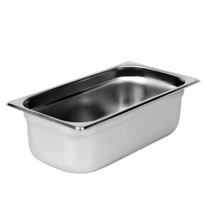 Thunder Group STPA4134 Steam Table Pan, 1/3 Size, 4" deep, Anti-jam, 25 Gauge, 18/8 Stainless Steel, NSF (Made in China), Pack of 12