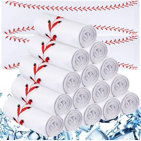 18 Pcs Cooling Towel, Baseball Softball Towel Breathable Chilly Ice Towels, 40"x12" Cooling Towel for Baseball Team Coach Gift Softball Training, Cold Sweat Rag for Sport(White)