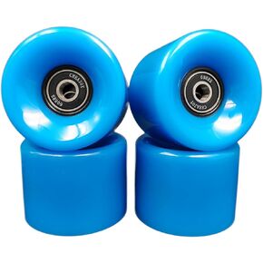 Skateboard Wheels 60mm 95a with Bearings, Set of 4 (Blue)