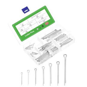 uxcell 80Pcs 7 Sizes 304 Stainless Steel Cotter Pin Split Pin Assortment Kit, Split Cotter Fastener Clips for Household Appliances, Sports Equipment, Car Mechanics Repair (Silver)