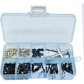 Universal M1.6 M2 RC Screw Kit Screws Assortment Set Fastener Wrench Repair Tools Compatible with FMS 1/18 1/24 Series FCX24 Adventurer RC Car