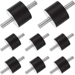8PCS Rubber Isolator Mounts M10 Rubber Studs Shock Absorber 20x40mm Thread Rubber Mounts Rubber Vibration Isolator Mounts for Air Compressors Garage Motor Diesel Engines