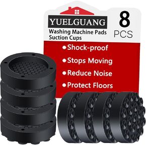 Pack of 8 Anti Vibration Silicone Pads for Washing Machine, Vacuum Suction Cups Keep Washing Machine in Place, Prevent Your Washer and Dryer Set from Shaking, Walking, Reduce Noise and Protect Floor