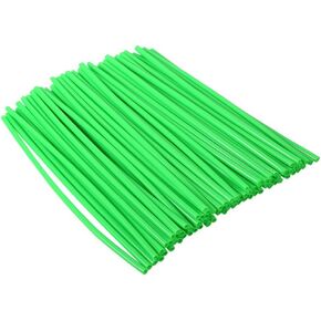 72 pcs Bike Spoke Reflector Cycling Reflective Clips Universal Motocross Wheel Rim Spoke Cover Off Road Motorcycle Wraps Kit (Green)
