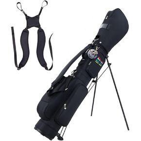 Sunday Golf Bag, Golf Stand Bag with Shoulder, Small Golf Club Bag, Women Golf Bag with Cooler (Black)