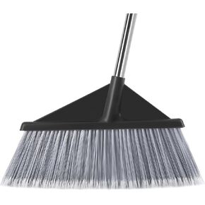 17.7" Extra Wide Head Outdoor Broom, Brooms for Sweeping Indoor with Enhanced Bristle Density, 55" Durable Stainless Steel Broom Handle,Heavy Duty Broom, Angle Broom for Floor, Kitchen, Garden, Garag