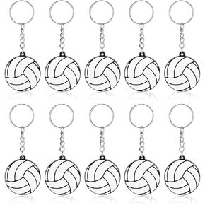 10 Pcs Volleyball Keychain, Volleyball Key Chains for Team, Volleyball Gifts Sports Ball Stuff for Sports Party Favors, School Volleyball Reward