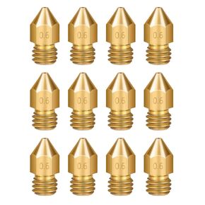 12PCS 3D Printer Nozzle, 0.4mm Brass Nozzles, High Temperature Resistant, Compatible for Creality Ender/CR Series