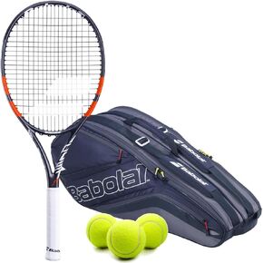 Babolat Boost Strike Strung Tennis Racquet (4th Gen) Bundled with Tennis Balls (Add an Optional Bag and Grips)
