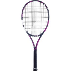 Babolat Boost Aero Tennis Racquet (Pink) Strung with White Babolat Syn Gut at Mid-Range Tension