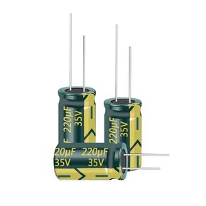 20pcs 35V 220UF Capacitor 8x12mm(0.31x0.47in) High Frequency Aluminum Electrolytic Capacitors for TV, LCD Monitor, Game