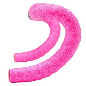 Supacaz Super Sticky Kush - Neon Pink + Pink Star Plugz - Bicycle Bar Tape Cycling Bike Handlebar Tape