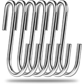24 Pack 3 inch Heavy Duty S Hooks Pan Pot Holder Rack Hooks Hanging Hangers S Shaped Hooks for Kitchenware Pots Utensils Clothes Bags Towels Plants
