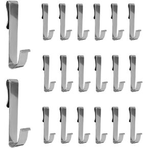 S Shaped Clip-on Hooks, 20pcs S Shaped Hooks Clip Stainless Steel J Shaped Rack Hooks Metal Heavy Duty Kitchenware Hangers for Bathroom Kitchen Store Display Hanging Hooks