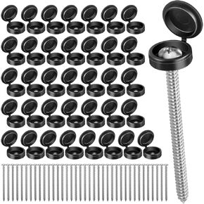 36 Set 3 Inch Shutter Screws and Caps Black Shutter Screws with Caps Shutter Fasteners for Windows Outside Shutter Caps for Shutter Railings Furniture
